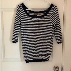 Navy Blue and White Stripped Sweater
